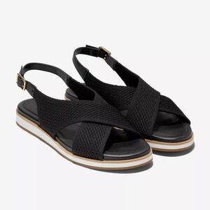 COLE HAAN Mikaela Stitchlite Black and White Sandals